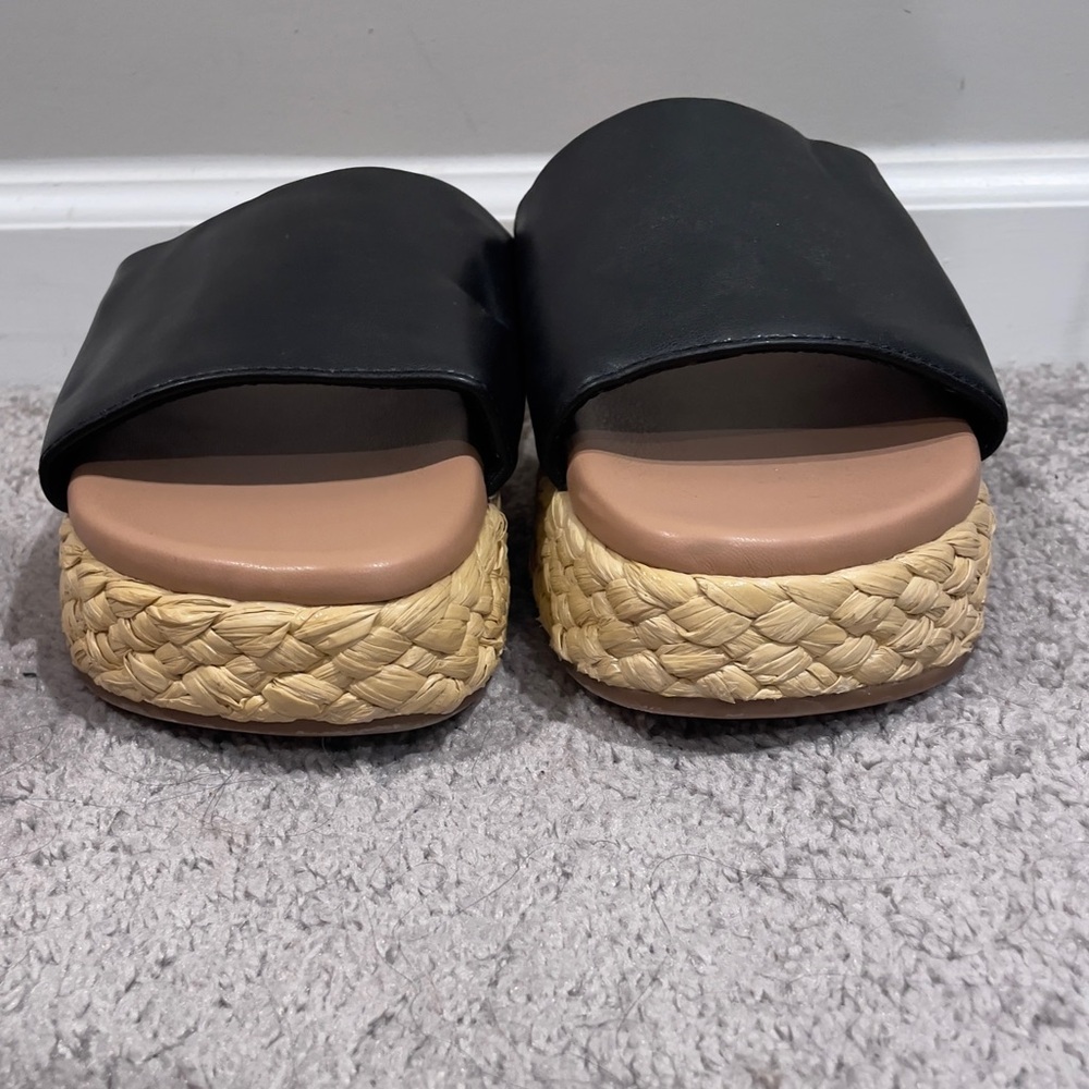 Sam & Libby Ingrid Espadrille Slide Platform Sandal, Black/Tan, Women's 9.5 NEW - Picture 4 of 13